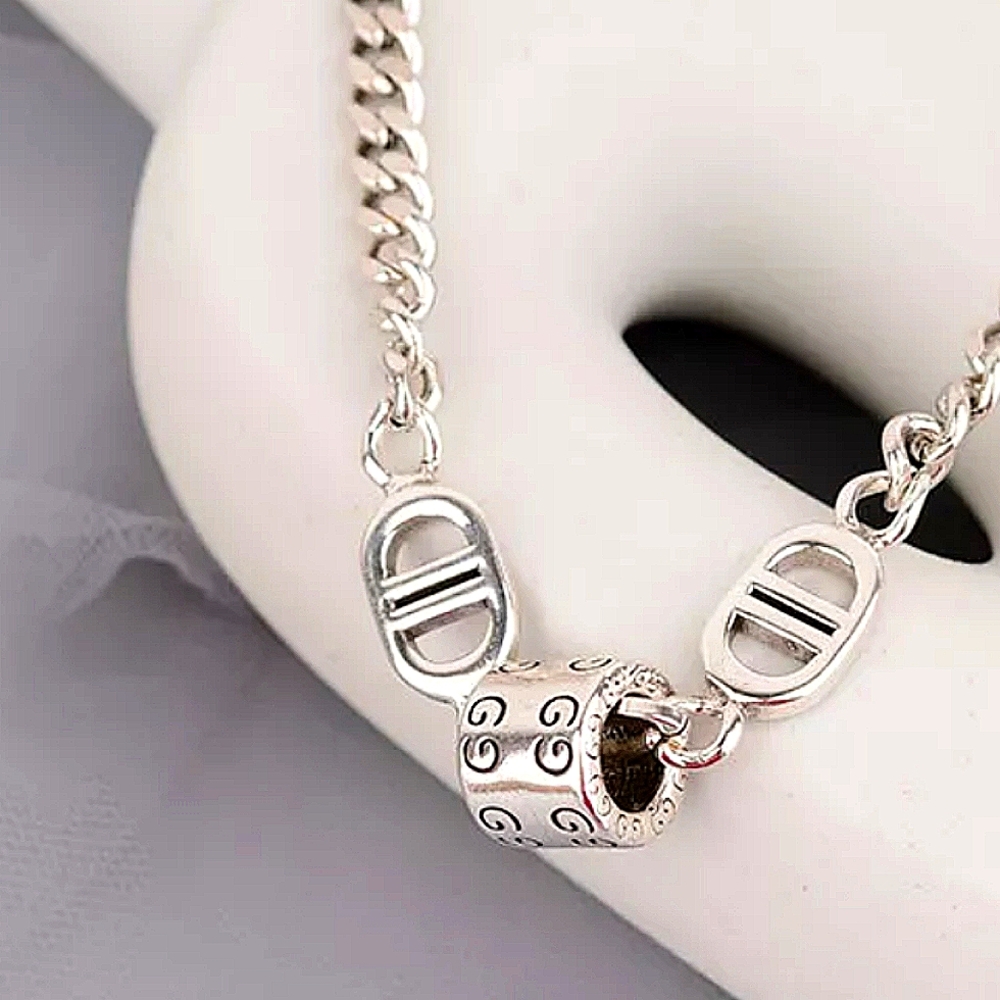 Double D Sterling Silver Chain Link Bracelet - Picture 4 of 6